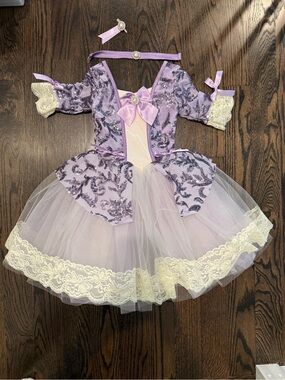 Weissman Lavender Sequin Princess Tutu Costume with Cream Lace
